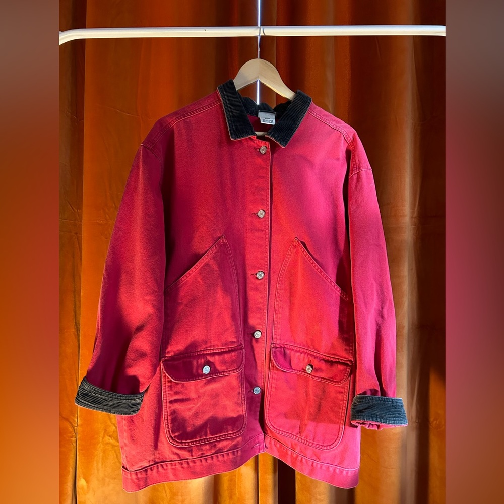 Vintage Memphis Red Denim Barn Jacket Size X-Large Women’s